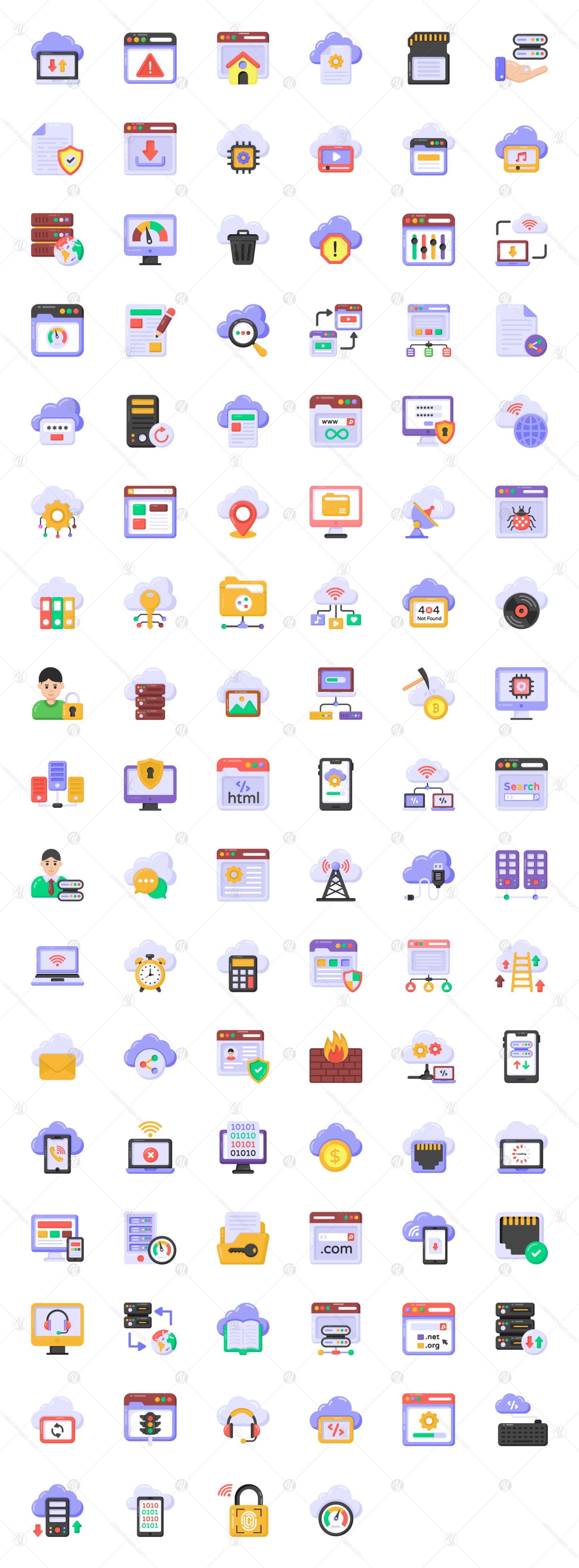 Cloud Hosting Services Icons Cloud Hosting Services Icons
