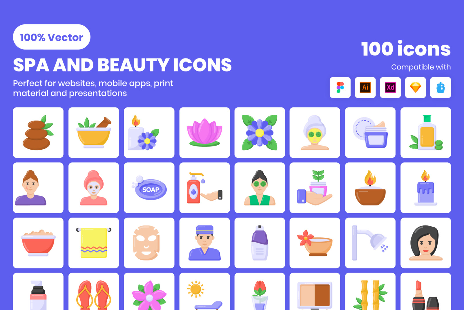 100 Spa and Beauty Icons