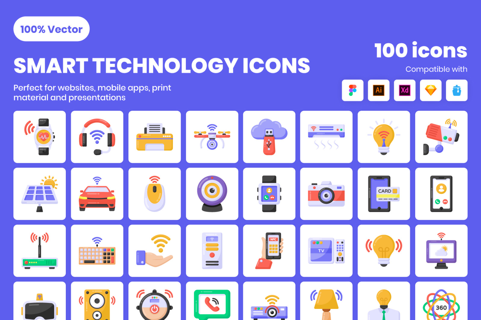 Smart Technology Icons - Vector icons Smart Technology Icons - Vector icons