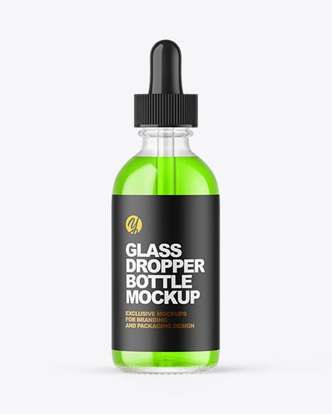 Clear Glass Dropper Bottle Mockup - Oil dropper bottle mockup