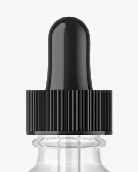 Clear Glass Dropper Bottle with Oil Mockup