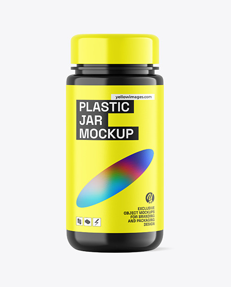 Glossy Plastic Jar Mockup