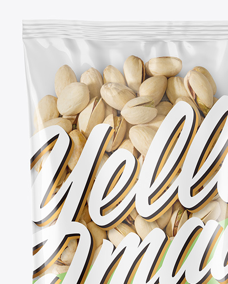 Clear Plastic Pack w/ Pistachios Mockup