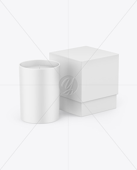 Matte Candle W/ Box Mockup