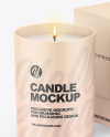 Matte Candle W/ Box Mockup