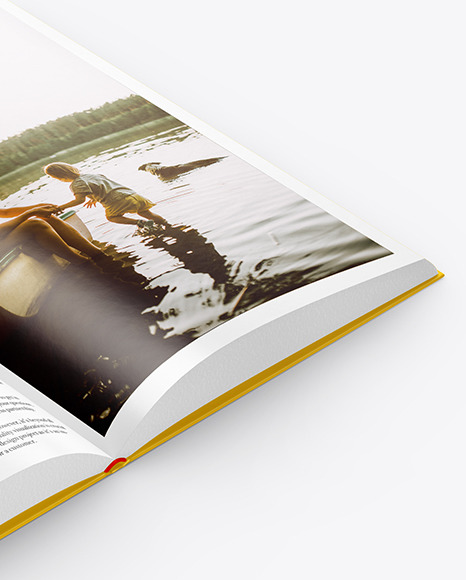 Opened Hardcover Book Mockup