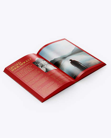 Opened Hardcover Book Mockup