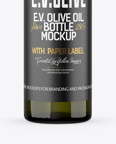 250ml Glass Olive Oil Bottle Mockup