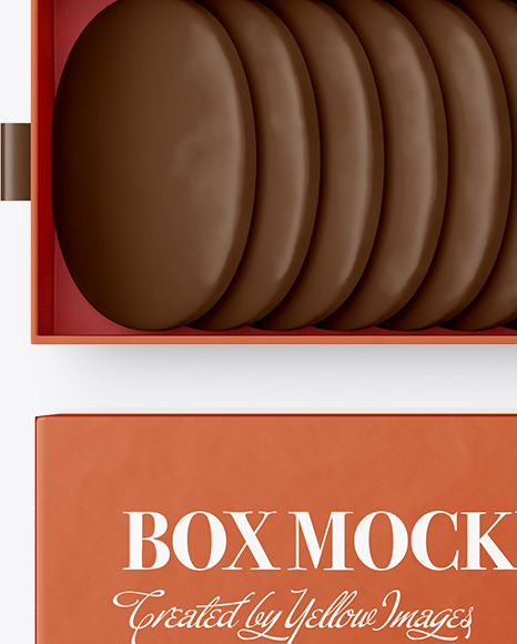 Chocolate Cookie Kraft Box Mockup