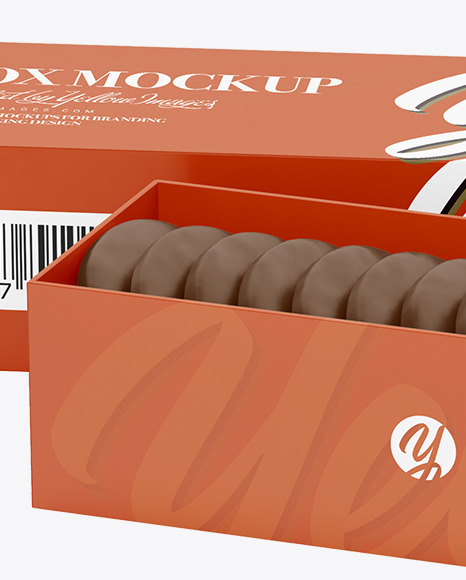 Chocolate Cookie Box Mockup