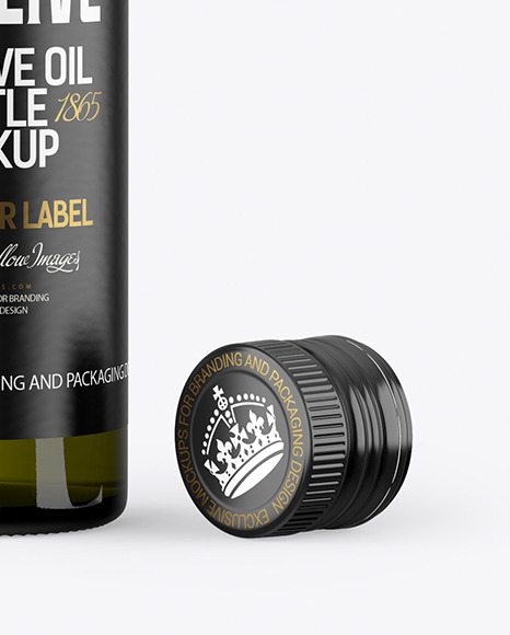 250ml Glass Olive Oil Bottle Mockup