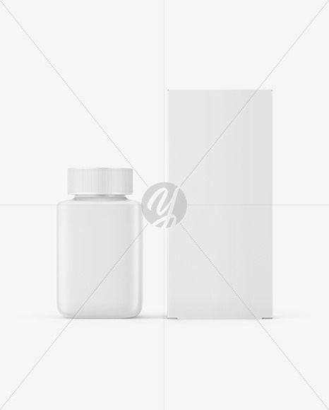 Matte Bottle W/ Box Mockup