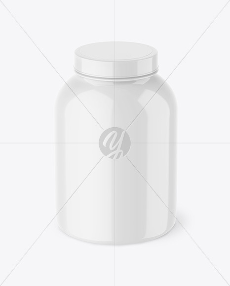 Glossy Plastic Jar Mockup