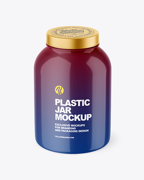 Glossy Plastic Jar Mockup