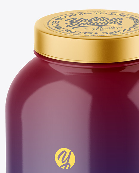 Glossy Plastic Jar Mockup