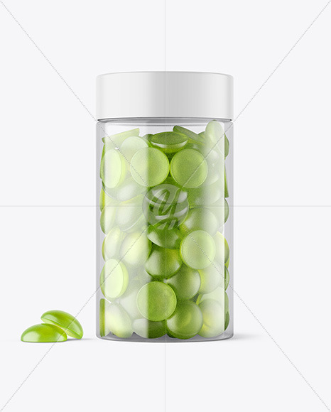 Plastic Bottle with Gummies Mockup