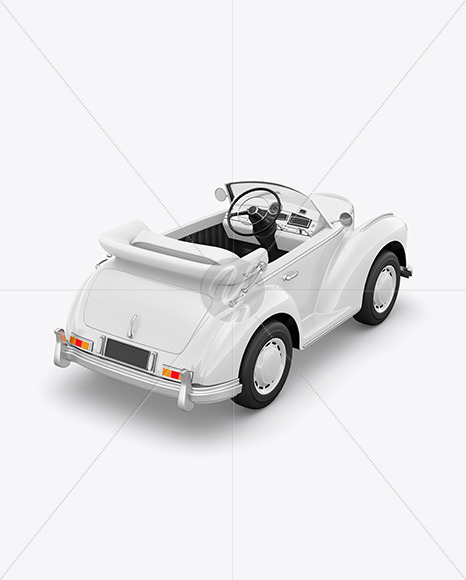 Kids Car Mockup - Back Half Side View