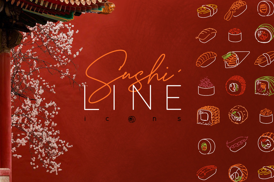 Sushi Line Icons Sushi Line Icons