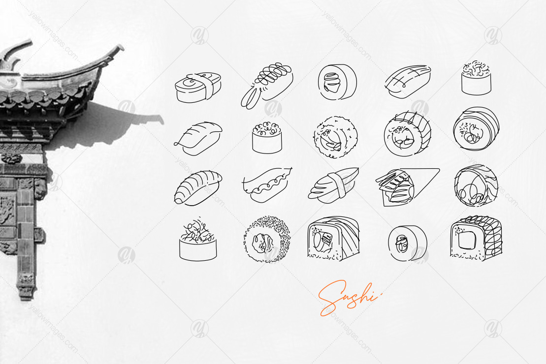 Sushi Line Icons Sushi Line Icons