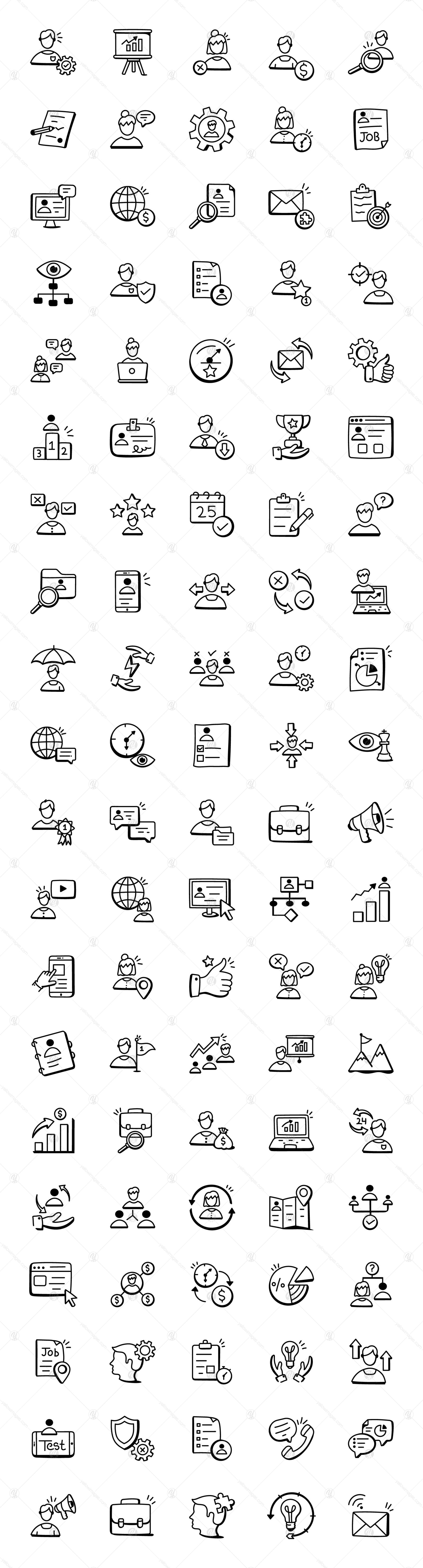 Hand Drawn Human Resources Icons Hand Drawn Human Resources Icons