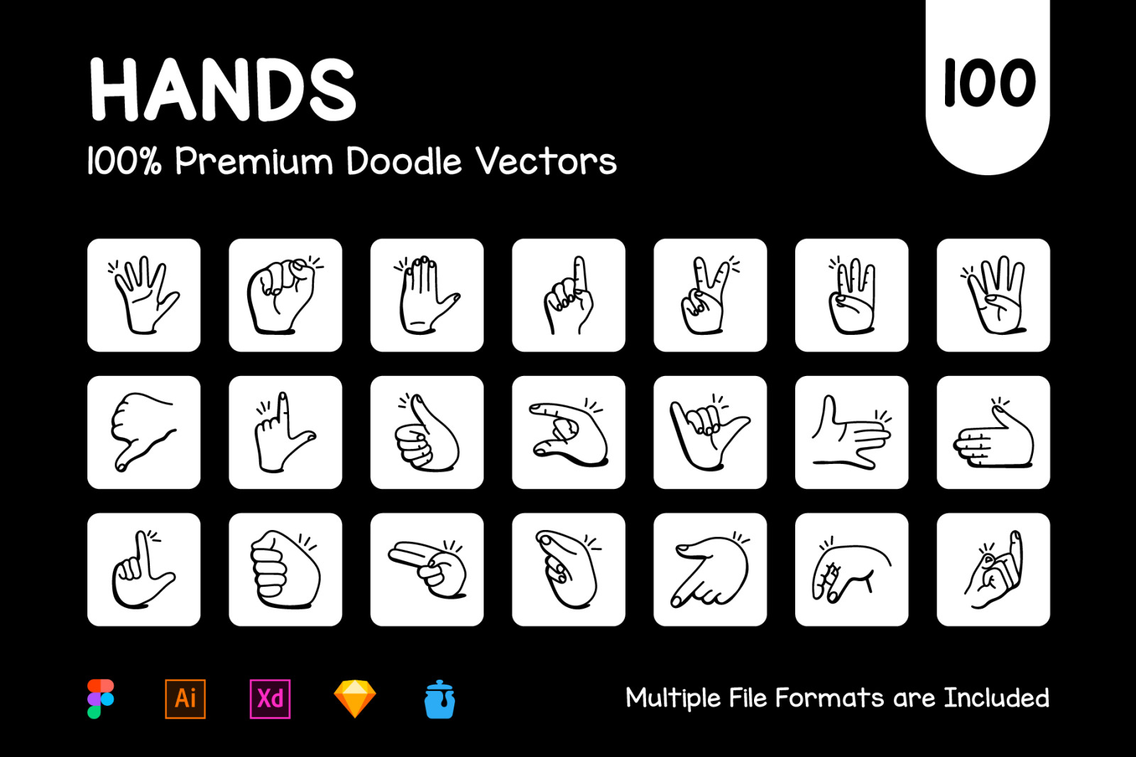Collection of Doodle Sign Language Icons Collection of Doodle Sign Language Icons
