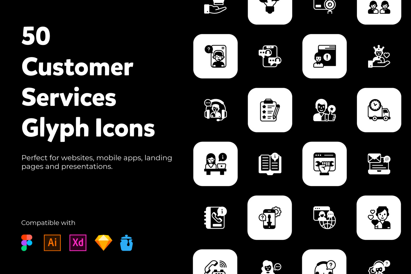Customer Services and Help Services Solid Icons Customer Services and Help Services Solid Icons