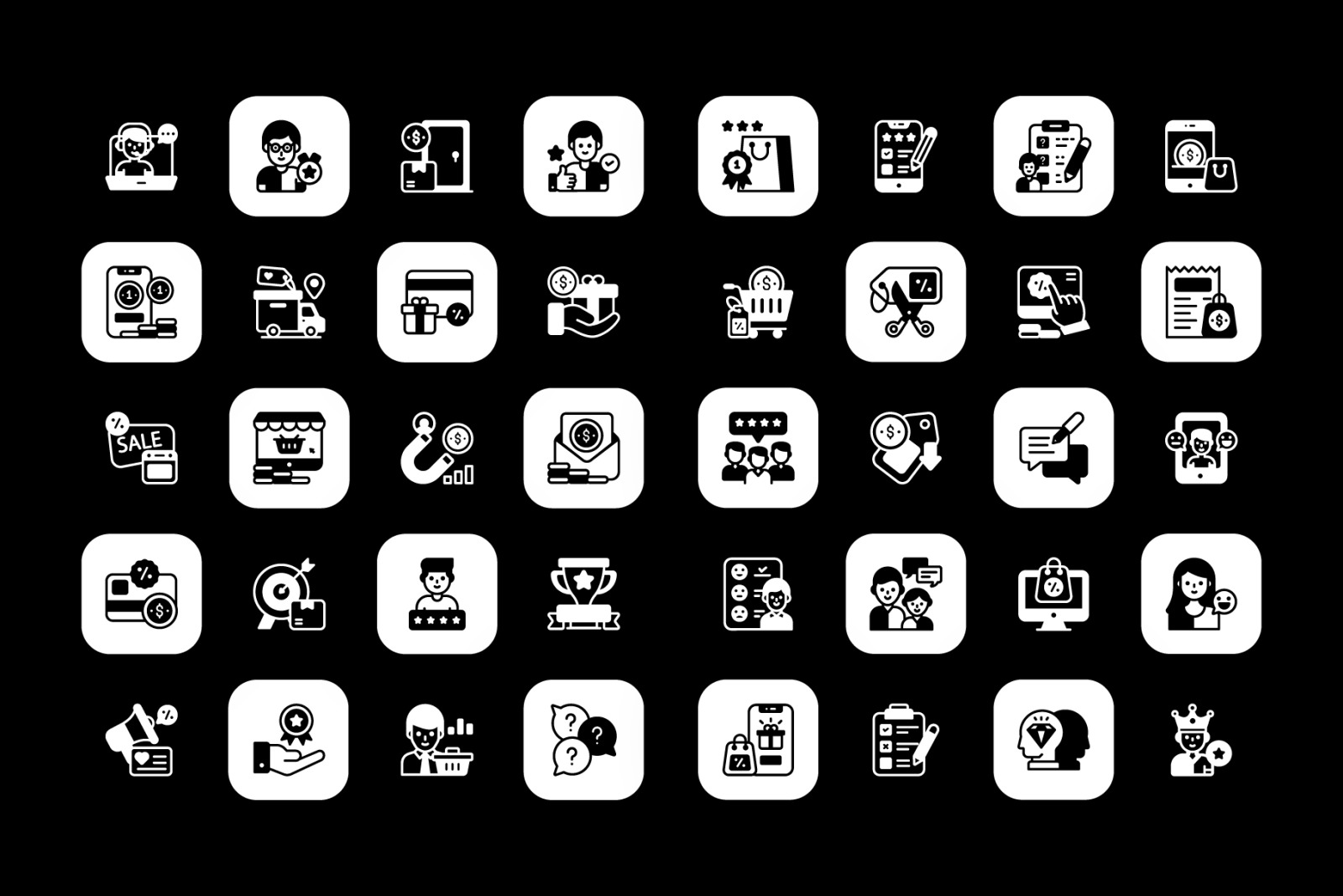 Customer Loyalty Program Solid Icons Customer Loyalty Program Solid Icons