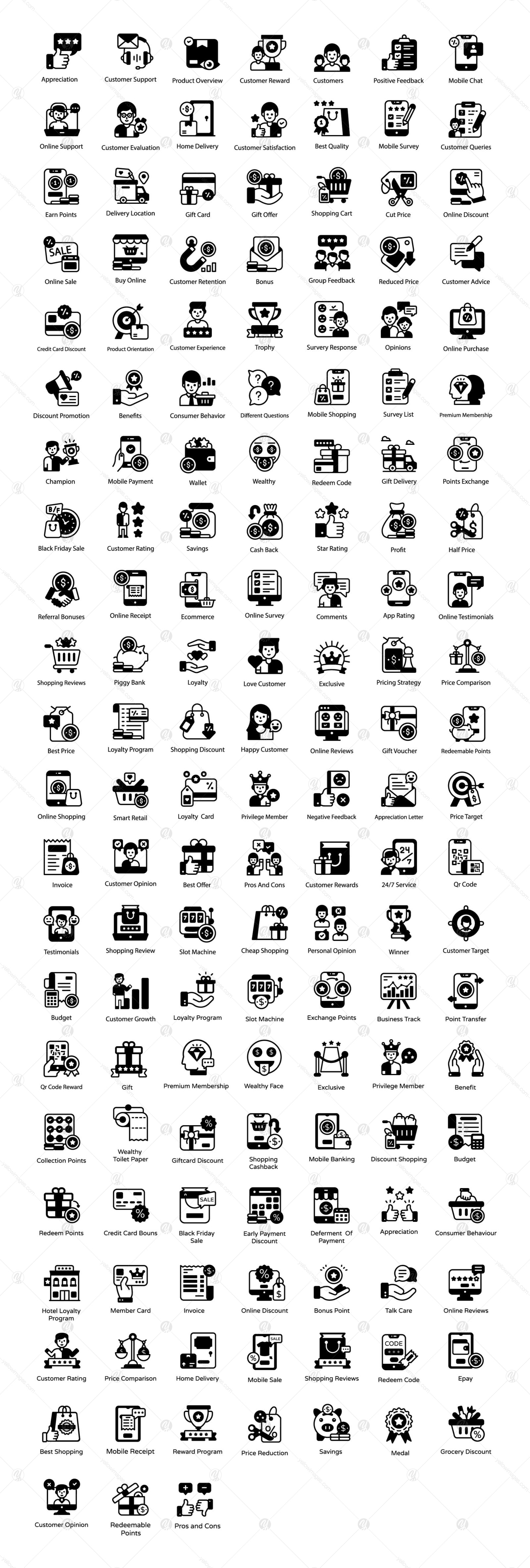 Customer Loyalty Program Solid Icons Customer Loyalty Program Solid Icons