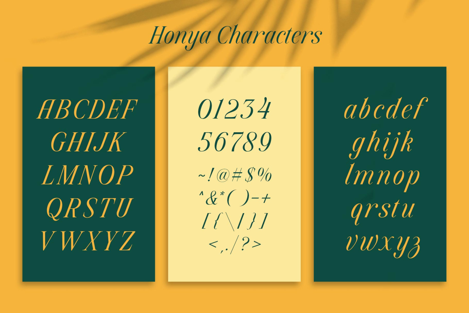 Honya Elegant script typeface