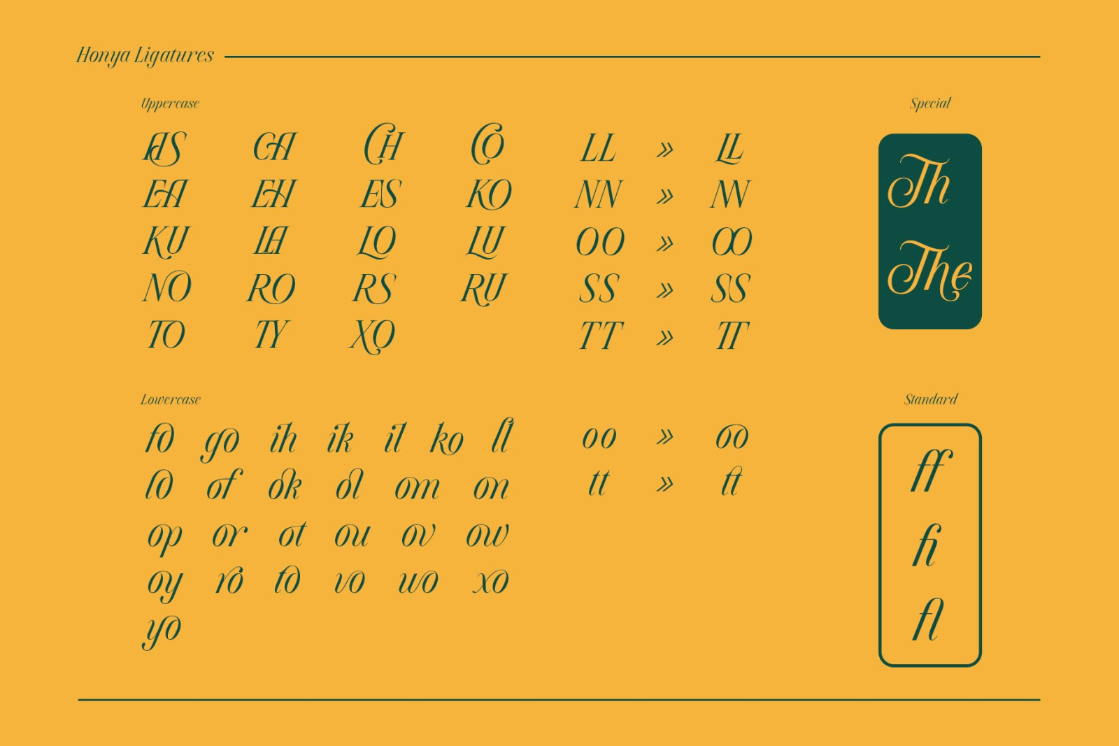 Honya Elegant script typeface