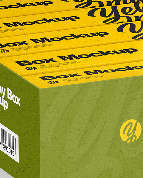 Kraft Display Box with Boxes Mockup