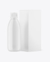 Glossy Bottle w/ Paper Box Mockup