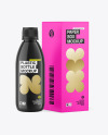 Glossy Bottle w/ Paper Box Mockup