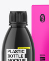 Glossy Bottle w/ Paper Box Mockup