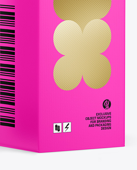 Glossy Bottle w/ Paper Box Mockup