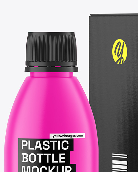 Matte Bottle w/ Paper Box Mockup