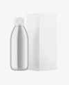 Metallic Bottle w/ Paper Box Mockup