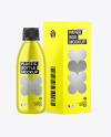 Metallic Bottle w/ Paper Box Mockup