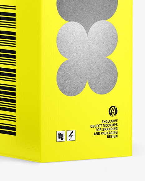 Metallic Bottle w/ Paper Box Mockup