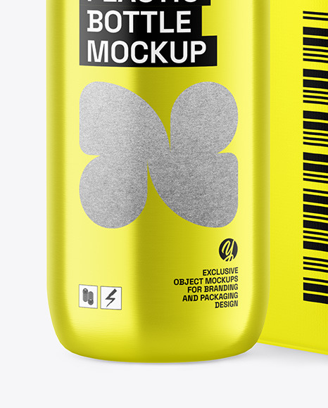 Metallic Bottle w/ Paper Box Mockup