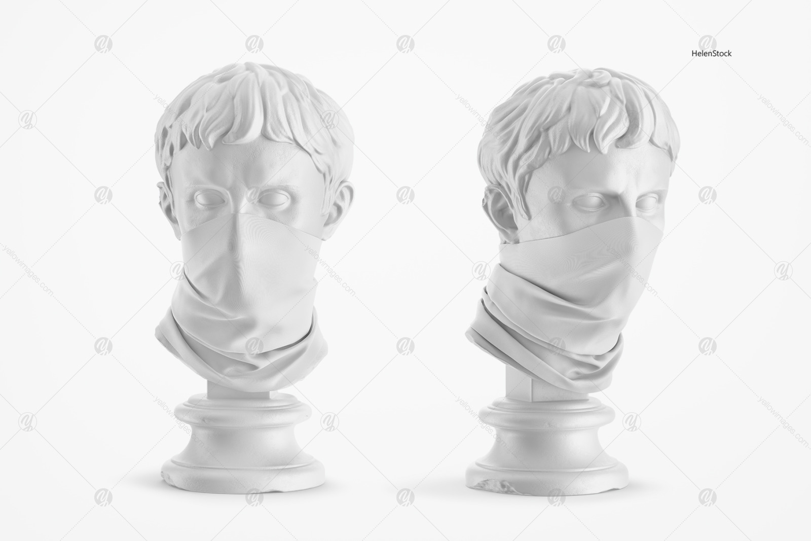 Neck Gaiter on Antique Sculpture Mockup Neck Gaiter on Antique Sculpture Mockup