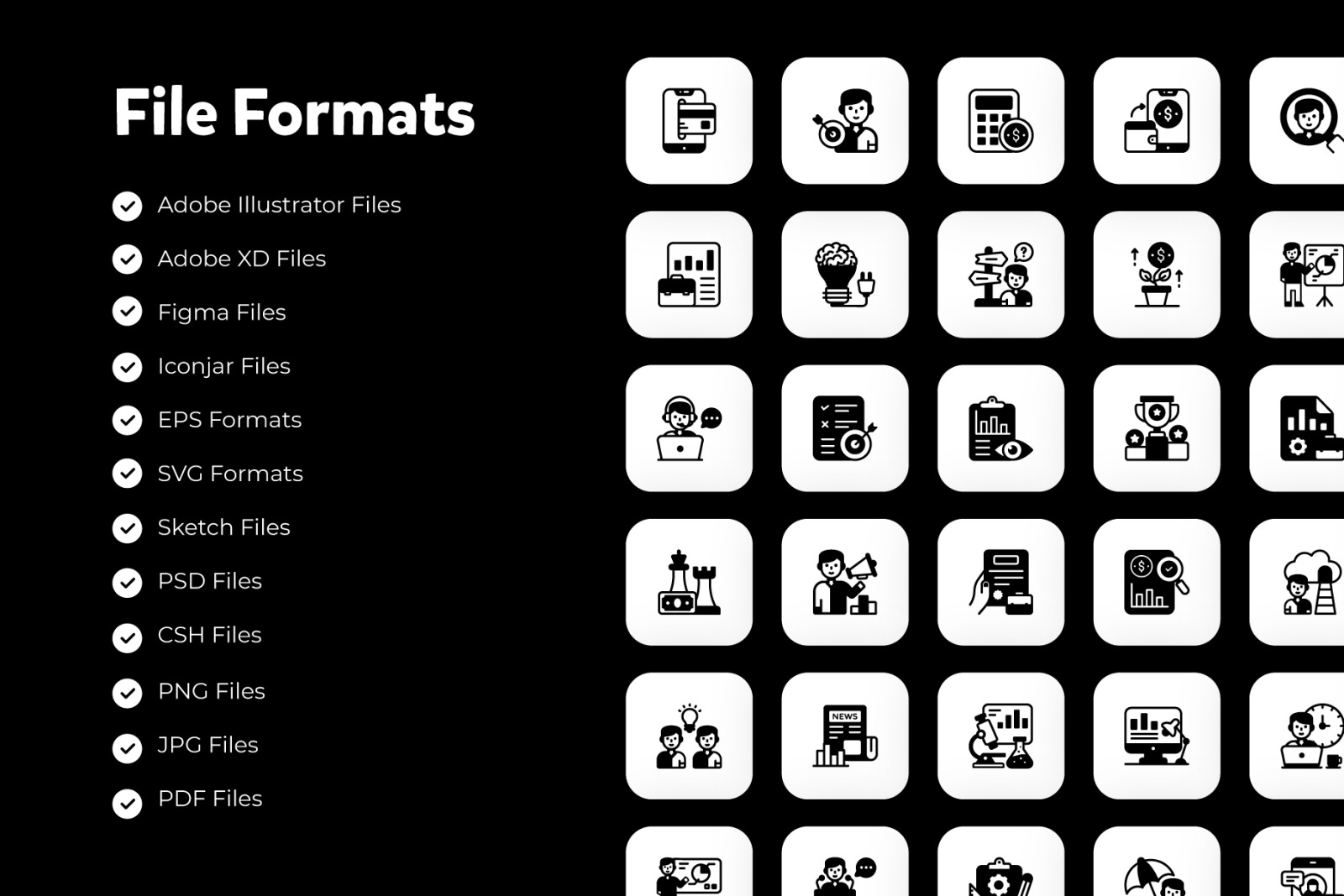 Business and Teamwork Solid Icons Set Business and Teamwork Solid Icons Set