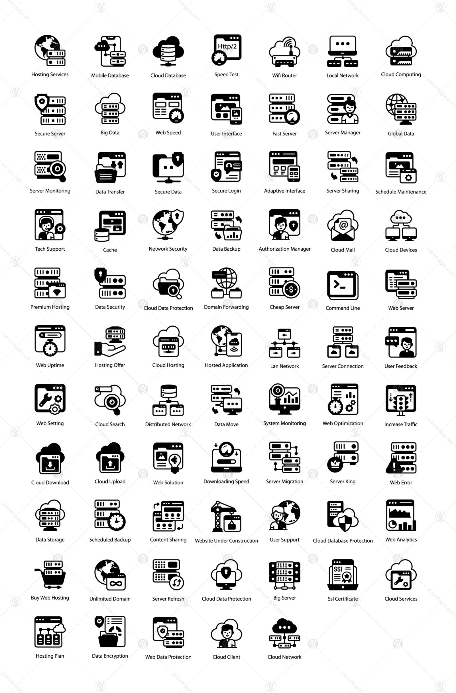 Web Hosting Icon in Modern Filled Style Web Hosting Icon in Modern Filled Style