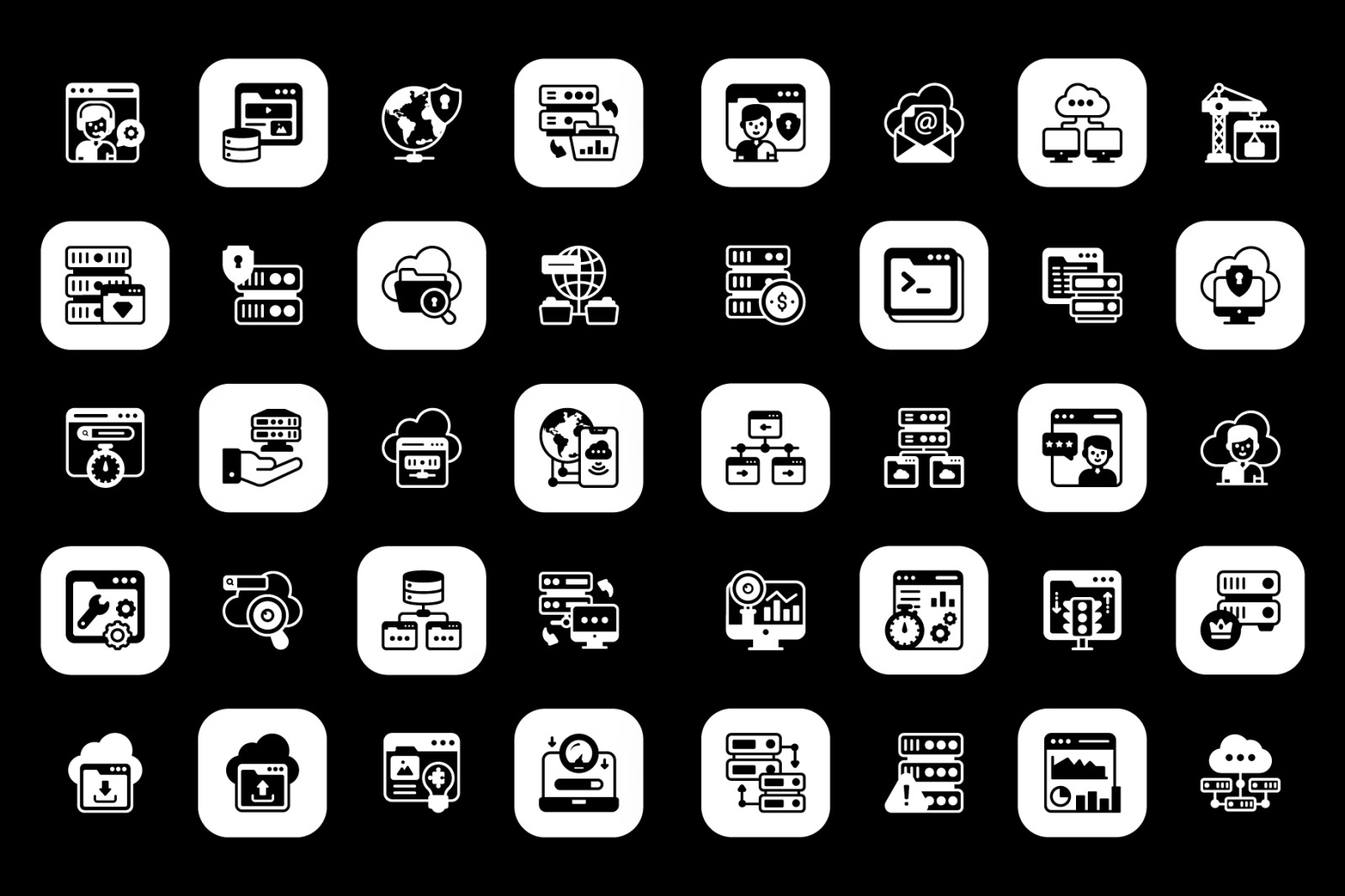 Web Hosting Icon in Modern Filled Style Web Hosting Icon in Modern Filled Style