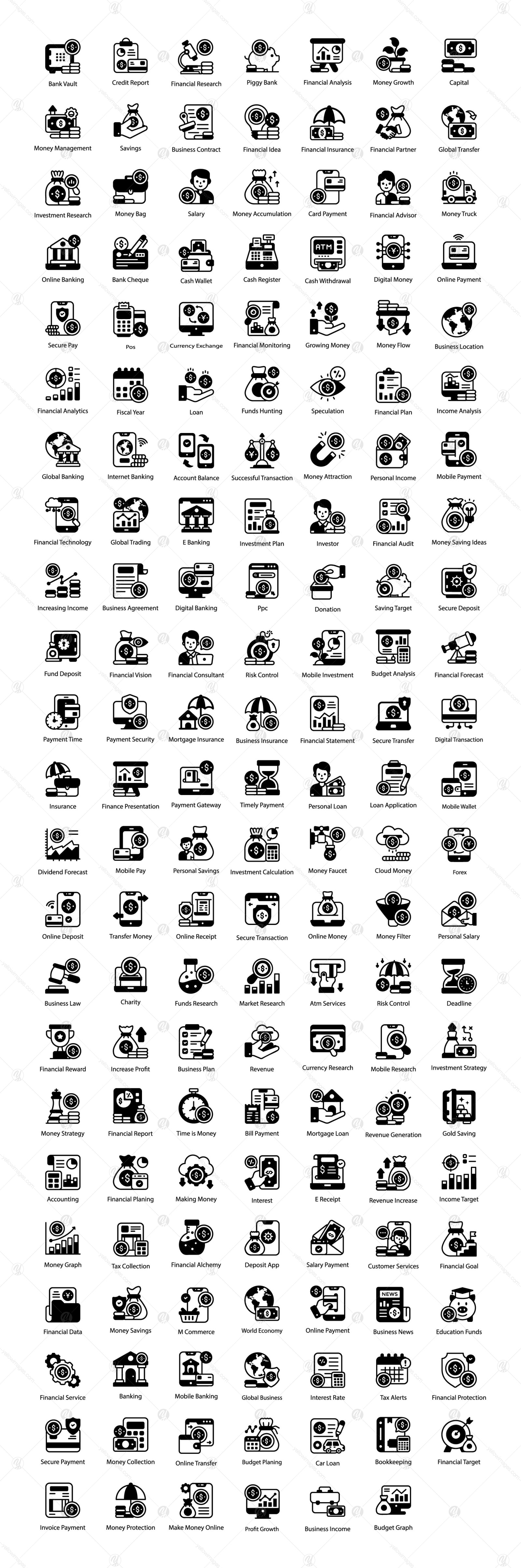 Online Banking and Finance Solid Icons Pack Online Banking and Finance Solid Icons Pack