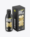 Glossy Bottle w/ Kraft Box Mockup