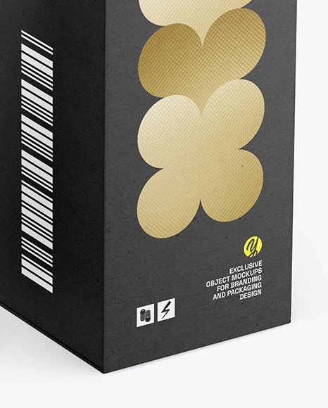 Glossy Bottle w/ Kraft Box Mockup