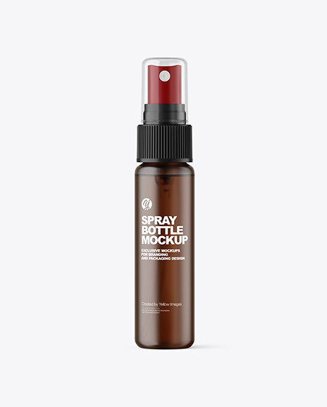 Frosted Amber Spray Bottle Mockup