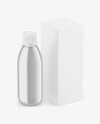Metallic Bottle w/ Paper Box Mockup
