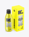 Metallic Bottle w/ Paper Box Mockup